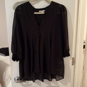 Joie black silk long sleeve top